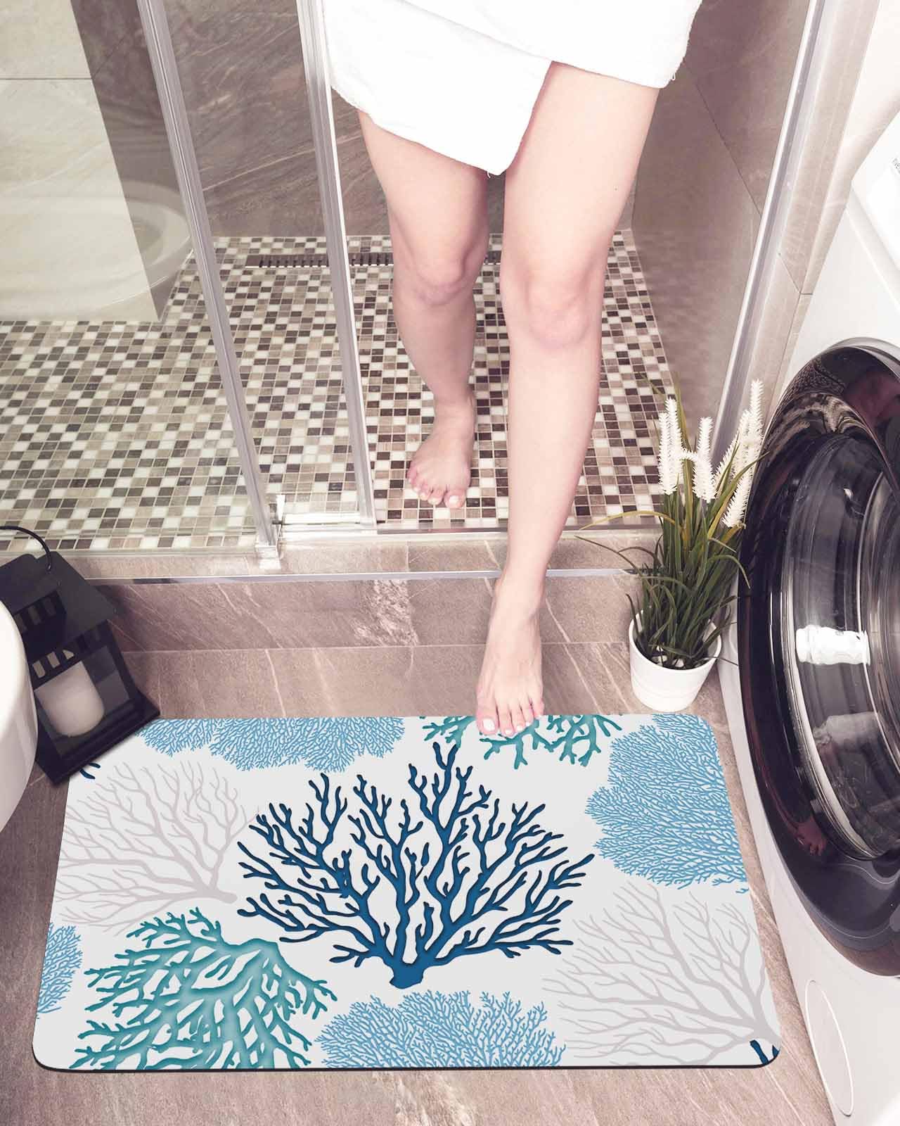 Amazon.com: Ocean Blue Coral Bath Mat for Tub,Non Slip Bathroom